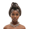 Shining Top Knotted African Headtie Women's Turban Cap Traditional African Headdress Auto Gele Head Wraps Nigerian Wedding Geles.