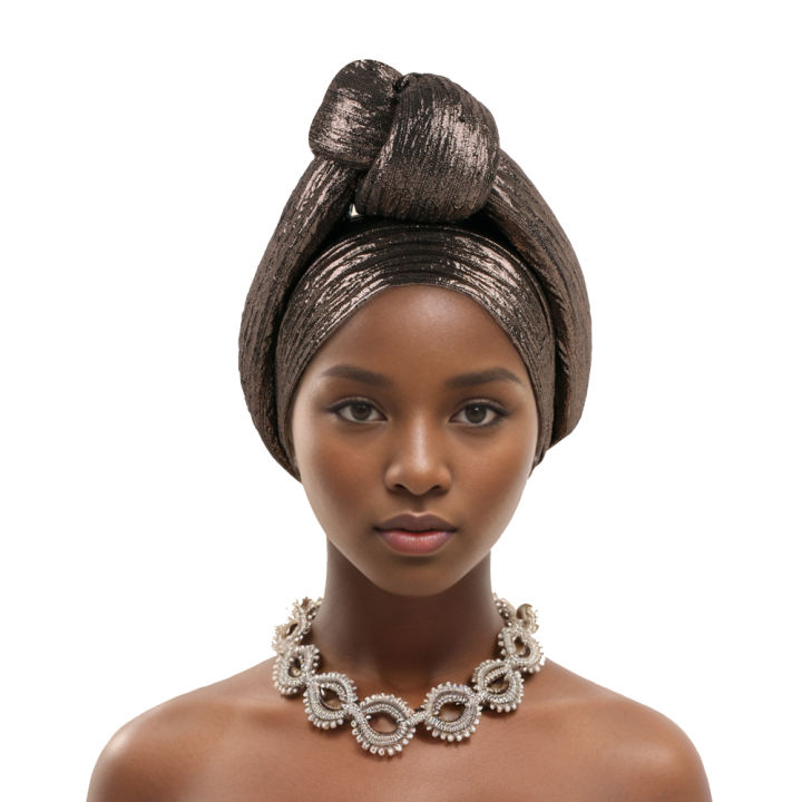 Shining%20Top%20Knotted%20African%20Headtie%20Women's%20Turban%20Cap%20Traditional%20African%20Headdress%20Auto%20Gele%20Head%20Wraps%20Nigerian%20Wedding%20Geles%20-%20Image%207