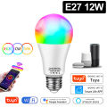 85-265V 12W 15W 18W E27 A60 Tuya 2.4GHZ WiFi Bulb RGB+CW Works With Google Assistant/Alexa Voice Control Timing Switch Bulb. 