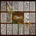 16pcs Reusable Geometric Pattern Stencils White Plastic Drawing Templates for DIY Furniture Canvas Tile Wall Floor Glass Window. 
