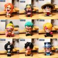 8cm Anime Figure One Piece Monkey D Luffy Roronoa Zoro Kawaii Toys Q Figural Nendoroid Car Decoration PVC Model Gift. 