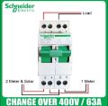 Change Over Breaker Schneider Double Pole 400V / 63A Changeover Breaker for 2 Meters Changeover Switch Single Phase 220V-400V. 