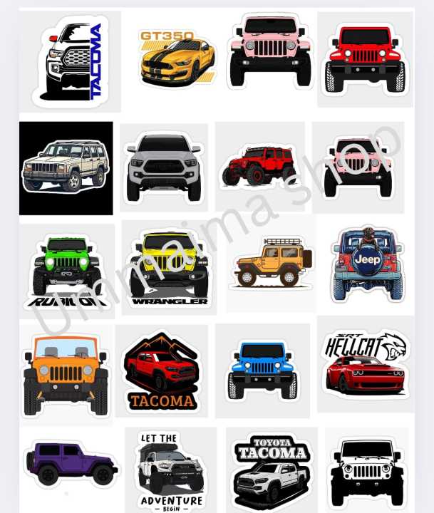 20 PCs Jeep car sticker for notebook water bottle graffiti decals for ...