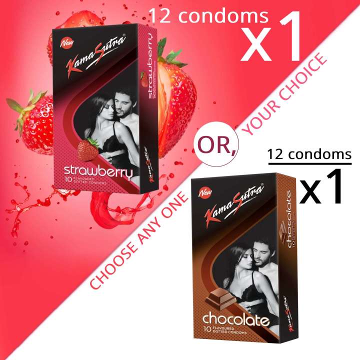 KS Condom Choice pack - Strawberry, or Chocolate | 10 Condoms per Pack