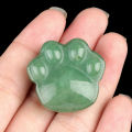 1PC Cat Paw Natural Crystal Ornaments Amethyst Rose Quartzs Beads Healing Carving Stone Home Decoracion 28x30mm.
