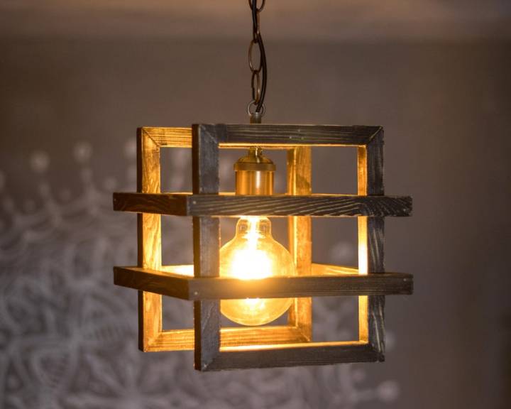 Wood pendant lamp, Wood lamp, Hanging lighting, Wooden lamp, Contemporary hanging lamp, Wooden chandelier, Ceiling lamp, Pendant wood lamp