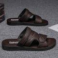 Summer Men's Sandals Leisure Beach Shoes Male Holiday Slippers Outdoor Retro Comfortable Casual Sandals leather Men Slippers. 