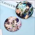 Scaramouche Balladeer Wanderer Genshin Round Badge Lapel Pins for Backpacks Briefcase Laser Brooch Clothes .