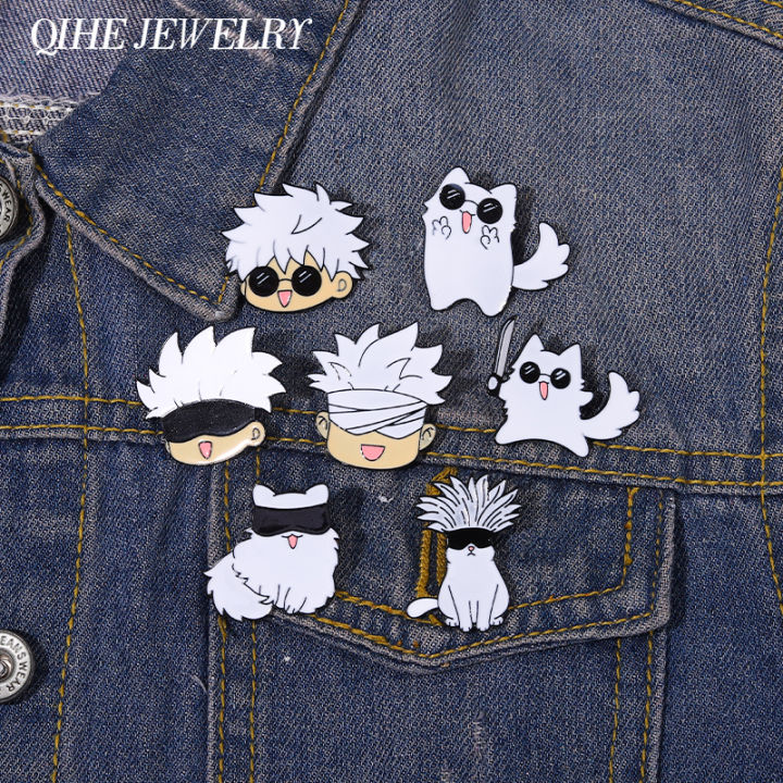 Jujutsu Kaisen Enamel Pin Cartoon Anime Brooches Animals Cat Custom