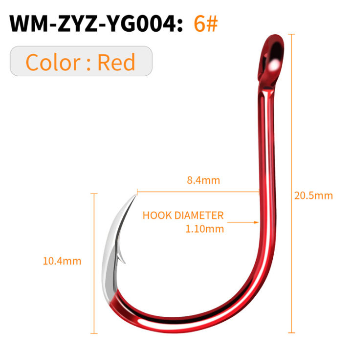 ZYZHE%208-35Pcs/Bag%20Red%20Fishing%20Hooks%2016%20Sizes%20%20Triangular%20Hook%20Tip%20Offset%20Barbed%20Sea%20Fishhook%20Circle%20Fishing%20Hooks%20Tackle%20-%20Image%208