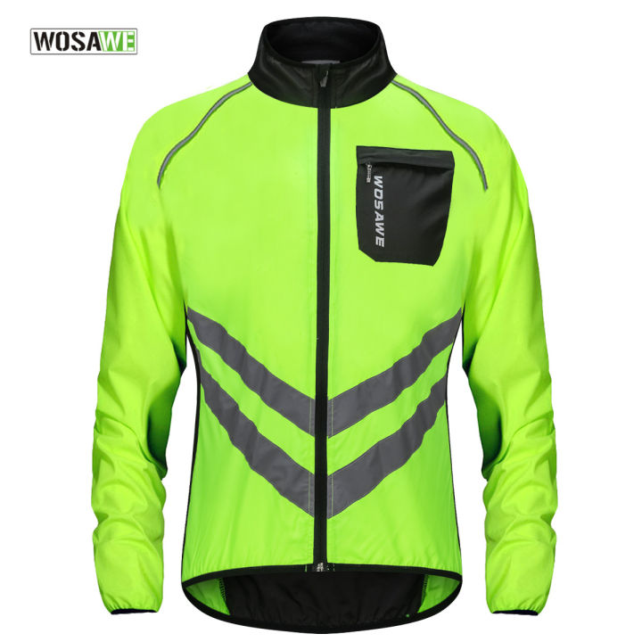WOSAWE Mens Bike Jacket Night Glowing Cycling Jacket High Visibility MTB Bicycle Bike Windbreaker Travel Sport Coat - 18