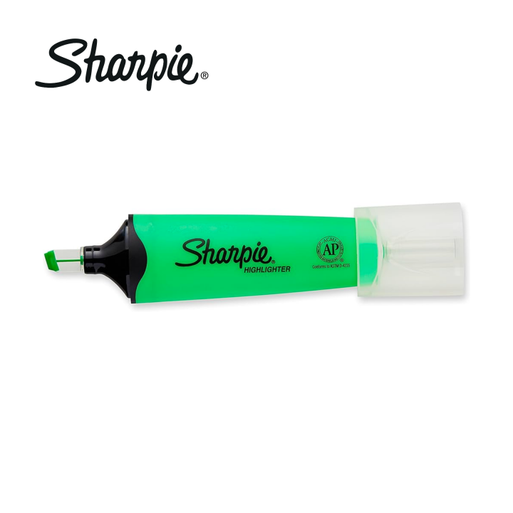 Sharpie highlighter clear view smear guard-Green