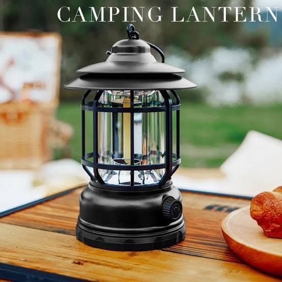 New Vintage LED Lantern with Rechargeable Battery - Portable Camping Light