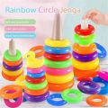 Rainbow Tower Baby Toys And Toddlers Early Educational Puzzle Game Stacking Duck Pyramid Color Cognition Montessori Kid Gifts. 