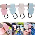 1/2pcs Baby Stroller Hooks Clips PU Leather Rotatable Cart Organizer Pram Hook Pram Rotate 360 Degree Stroller Accessories.