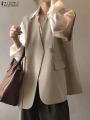 ZANZEA Casual Oversize Work Vests Women Sleeveless Blazer Korean Style V-Neck Suit Coats 2024 Spring Elegant Solid OL Blazer. 