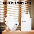 EU 67W USB Super Fast Charging Quick Charger with Type Cable Mobile Phone Charger Adapter For iPhone 15 Xiaomi Samsung Huawei.
