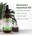 ALIVER Rosemary Essential Oil for Hair Growth, Enhanced Shine, 100% Pure Natural, Nourishment Scalp, Improves Blood Circulation, Best Serum for Skin, 2 fl oz. 