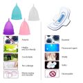 Silicone Menstrual Cup+Folding Cup,used for Female Menstrual Period,Reusable Menstruation Collector+Face Cleansing Brush.