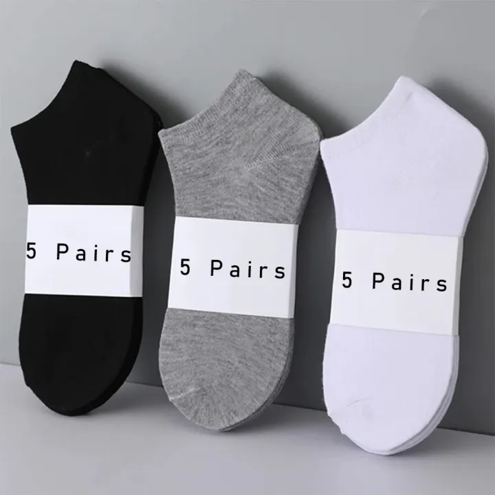 3/5/6 Pairs of Women's/men's Boat Socks Invisible Low Cut Anti Slip Summer No Show Ankle Socks Solid Color Casual Breathable