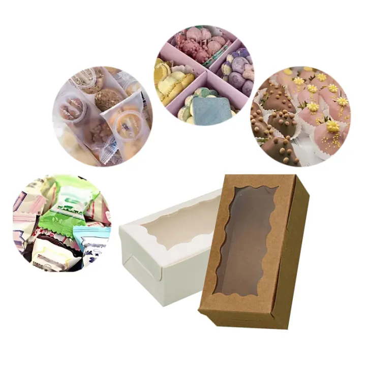 12Pcs%20Cake%20Carriers,%20Square%20Box%20With%20Lid,%20White%20Bread%20Box%20With%20Window,%20For%20Pies,%20Donuts,%20Muffins,%20Chocolates,%20Weddings,%20Parties%20-%20Image%204