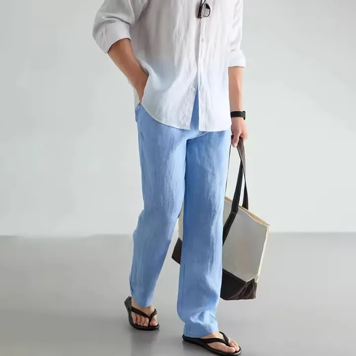 100%25%20Cotton%20Linen%20Men%20Running%20Pants%20Sportswear%20Jogging%20Sweatpants%20Thin%20Tracksuit%20Gym%20Fitness%20Trousers%20Training%20Sport%20Pants%20Men%20-%20Image%203
