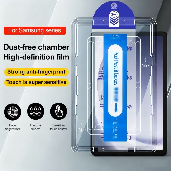 Tempered Glass Screen Protector Dust Free For Tab A8 A9 Plus S10 FE Plus S7 S8 S9 S6 Lite One Click Dust Free