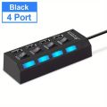 High Speed 4/7 Ports USB HUB 2.0 Adapter Expander Multi USB Splitter Multiple Extender with LED Lamp Switch for PC Laptop.