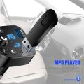 Car Hands-free Bluetooth-compaitable 5.0 FM Transmitter Car Kit MP3 Modulator Player Handsfree Audio Receiver 2 USB Fast Charger.