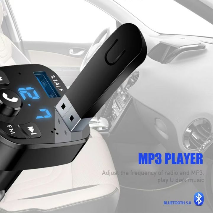 Car%20Hands-free%20Bluetooth-compaitable%205.0%20FM%20Transmitter%20Car%20Kit%20MP3%20Modulator%20Player%20Handsfree%20Audio%20Receiver%202%20USB%20Fast%20Charger%20-%20Image%204