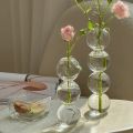 Vase Flower Arrangement Ins Style Korean Tulip Flowers Living Room Decoration Ornaments Bubble Glass Vase Transparent Hydroponic Plants 1Pcs. 