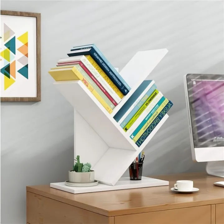 Tree-shaped%20bookshelf%20Desktop%20tree%20bookshelf%203-tier%20Bookcase%20Book%20rack%20-%20Image%202