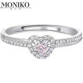 Moniko luxury pink heart diamond ring for women jewelry. 
