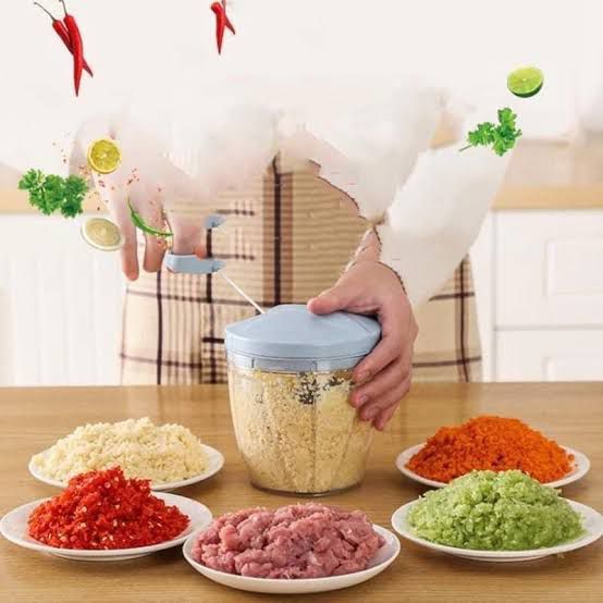 Spin handy chopper for vegetable and fruits easy to spin and cut vegetables with sharp 4 blades easily chops all vegetables with out any mess in your kitchen
