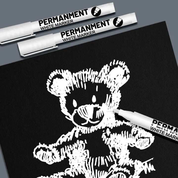 White%20Paint%20Pen%20for%20Rock%20Painting,Stone,Ceramic,Glass,Wood,Tire,Fabric,Metal,Canvas.%20Set%20of%203/6%20Acrylic%20Paint%20White%20Marker%20-%20Image%205