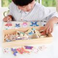 Cartoon Change Clothes Kids Early Educational Wooden Toy Jigsaw Puzzle Bear Dressing Game Montessori Baby Toys For Children Gift. 