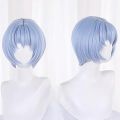 Anime Rei Ayanami Rei Cosplay Wig Cosplay Short Blue Wig Cosplay Wigs Heat Resistant Synthetic Halloween Wigs.