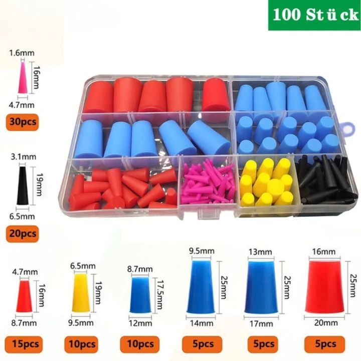 1/2Box (100pcs/box) Silicone Plug Assortment Set For Hole Plugs Sealing ...