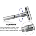 Mingshi Adjustable Safety Razor Double Edge Classic Men Shaving Mild to Aggressive 1-6 File Hair Removal Shaver it with 5 Blades. 