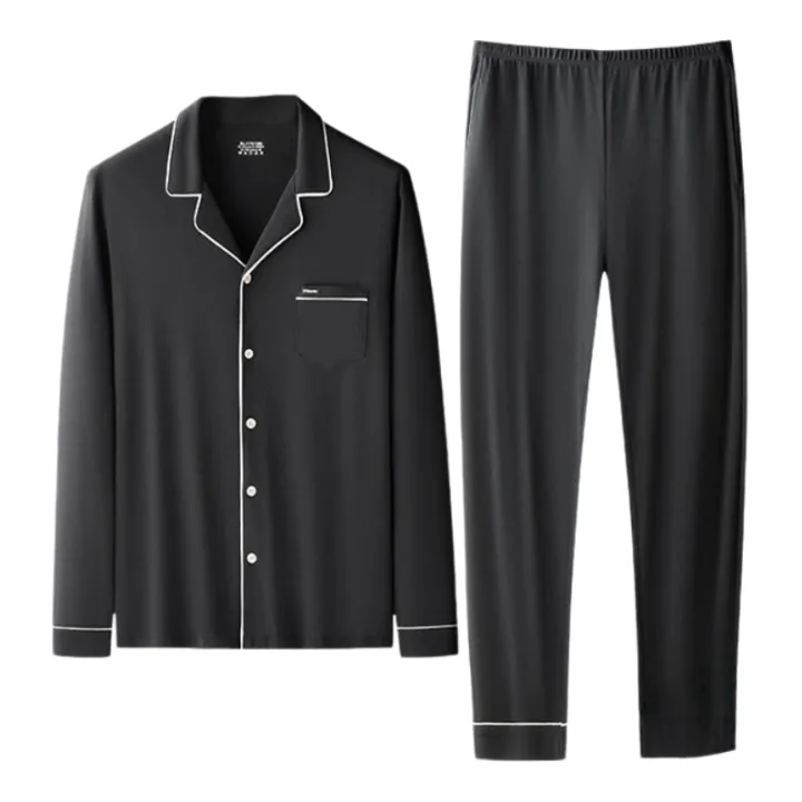 Men's%20Loose%20Fit%20Pajamas%20Set%20Soft%20Lyocell%20&%20Cotton%20Blend%20Breathable%20Sleepwear%20Cozy%20Home%20Loungewear%20Comfortable%20Pajamas%20-%20Image%206