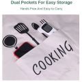 Kitchen Apron Waterproof Oil-Proof Apron For Woman Adjustable Household Cooking Bib With Pocket Hand-Wiping Clean Tool Accessory. 