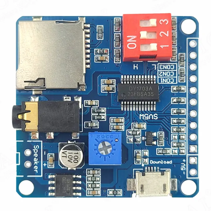Voice%20Sound%20Module%20for%20Arduino%20MP3%20Player%20Module%20UART%20I/O%20Trigger%20Class%20D%20Amplifier%20Board%205W%208M%20Storage%20SD/TF%20Card%20DY1703A%20-%20Image%203