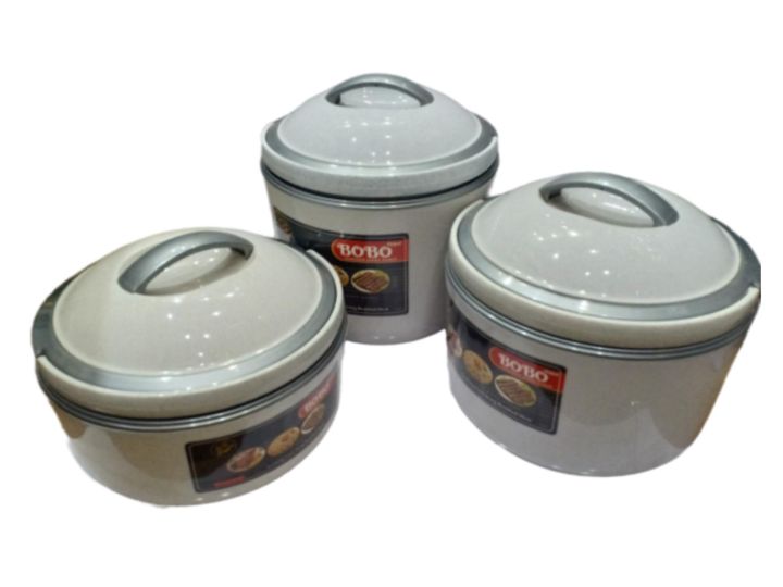 BOBO 3 Pieces Hot Pot Set Insulated Jumbo Hot Pot  4L 5L 7L