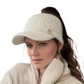 Autumn and Winter Woolen Duck Tongue Cap Teenage Fashion Versatile Hat Female Leakage Ponytail Outdoor Padded Warm Knitted Cap.