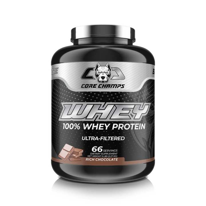 Core Champs Whey Protein 5lbs, 66 Servings (Rich Chocolate)
