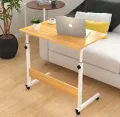 Laptop Table Flexible Adjustable Desk height with 4 wheels for easy portability, Material Wooden, Indoor. 