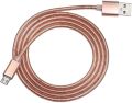 Metal Winding Micro USB Charging & Data Cable For Android Devices Rose gold. 