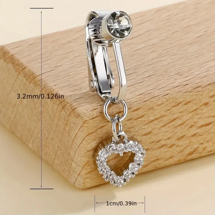 5Pcs%20Rhinestone%20Heart%20Butterfly%20Dangle%20Non%20Piercing%20Stainless%20Steel%20Navel%20Clips,Fake%20Belly%20Button%20Rings,%20%20Navel%20Jewelry%20For%20Men%20-%20Image%202