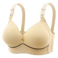 Mom Brassiere Without Steel Ring Breathable Gathered Ladies Underwear Non-magnetic Thin Cup Glossy Obese Female Ladies Bra. 