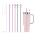 6 Pcs Replacement 12 inch Long Silicone Straw With Straw  Cover,40 oz 30 oz Cup Tumbler,  for Stanley Tumbler Accessorie. 